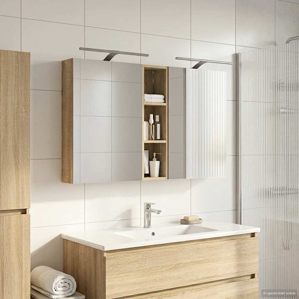 Badezimmerschrank-Set 3 pcs 80 x 10,5 x 50 cm Holzwerkstoff