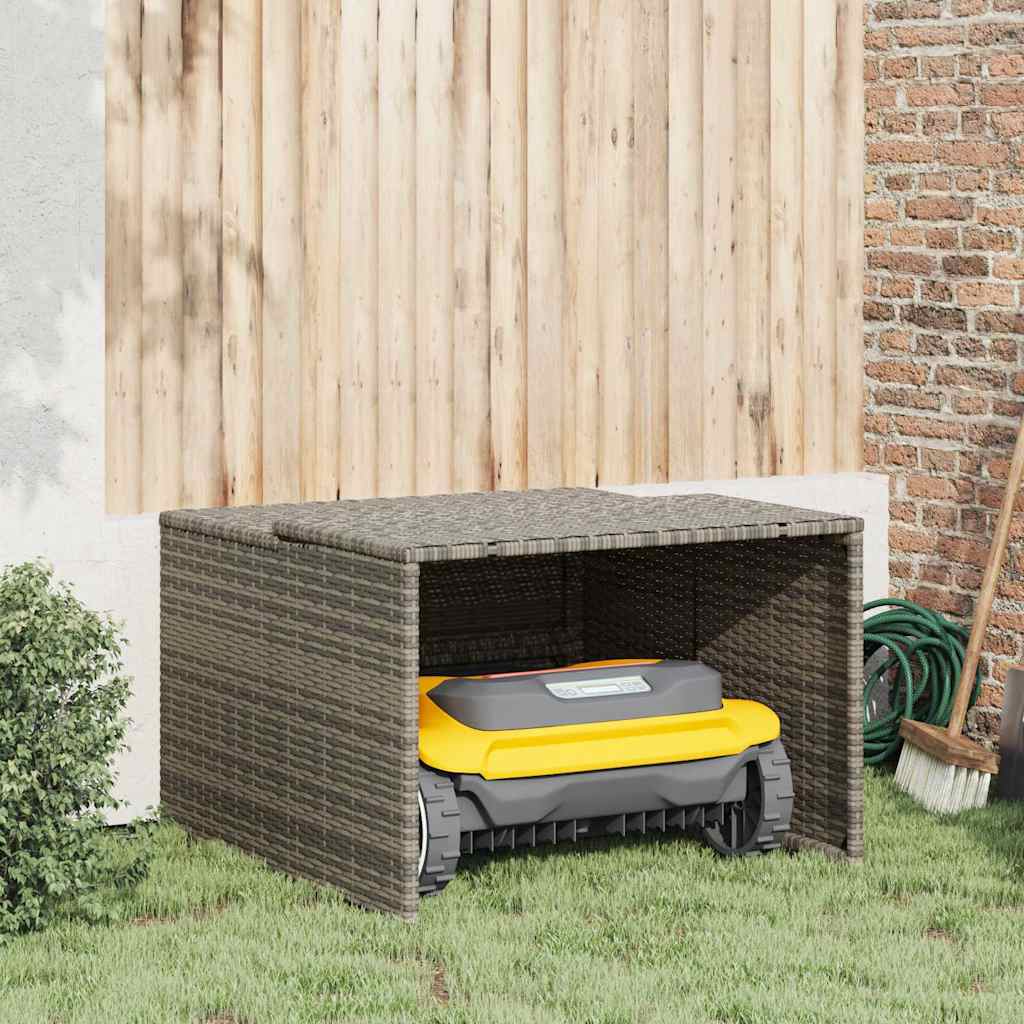 Mähroboter-Garage Schwarz 86x90x52/57 cm Poly Rattan