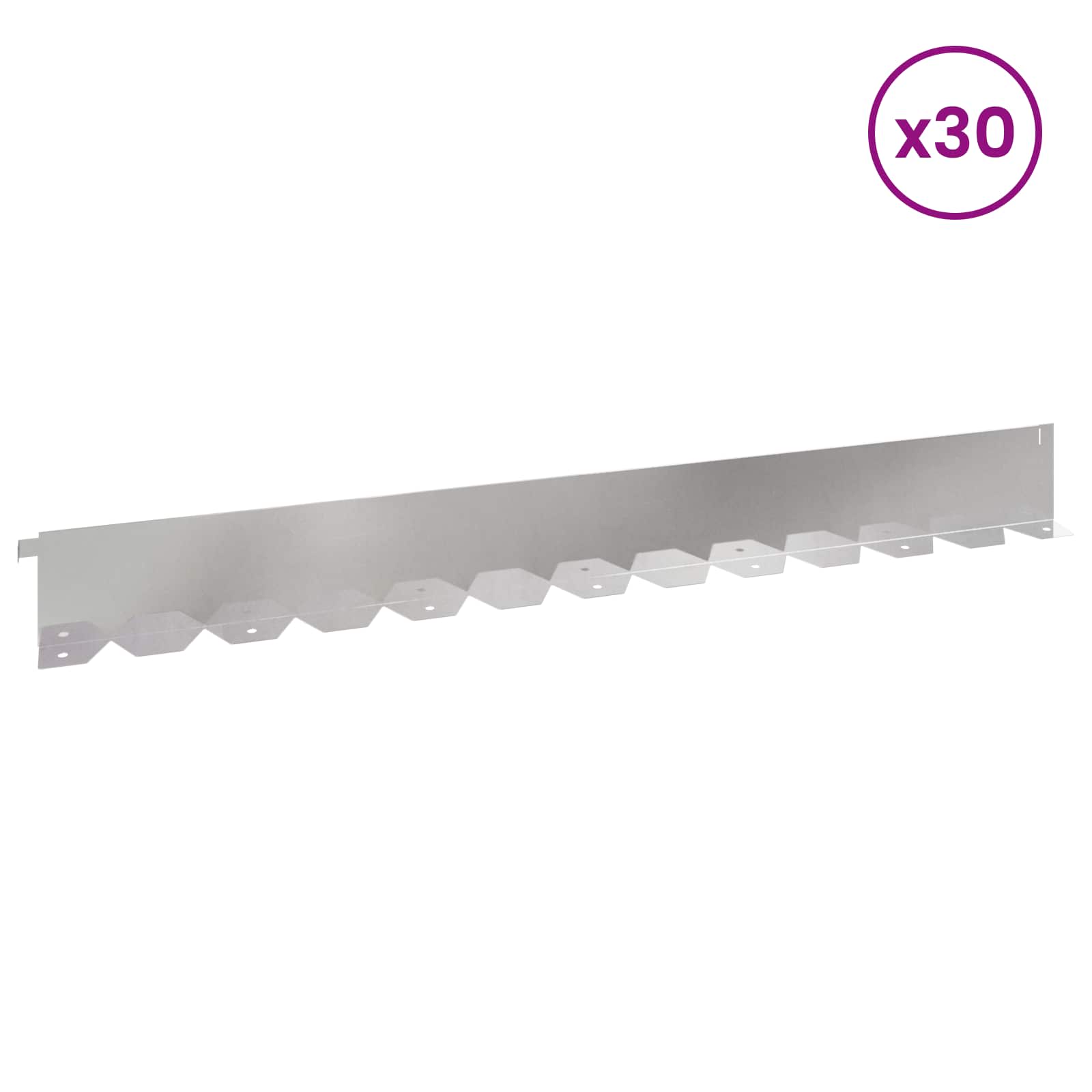 Raseneinfassung 10 pcs 102 x 4 x 4 cm Stahl Schwarz
