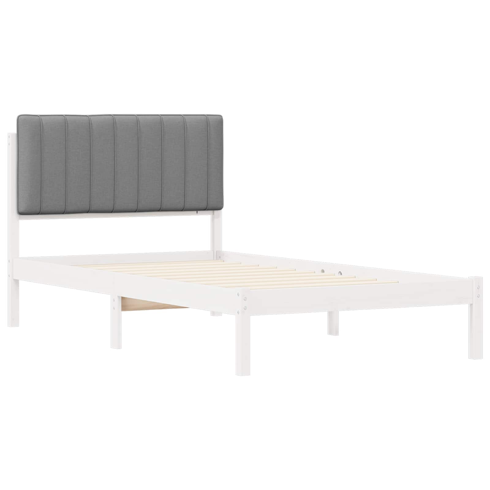 Bettgestell mit gepolstertem Kopfteil Hellgrau 200 x 200 cm