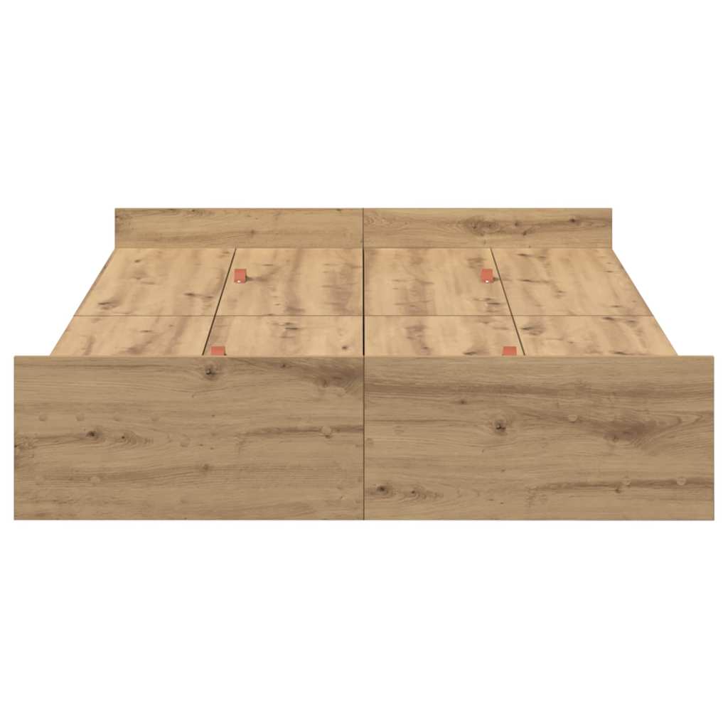 Aufbewahrungsbettgestell Weiß 200 x 200 cm Holzwerkstoff