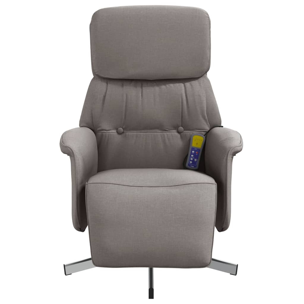 Massagesessel mit Fußteil Braun Stoff