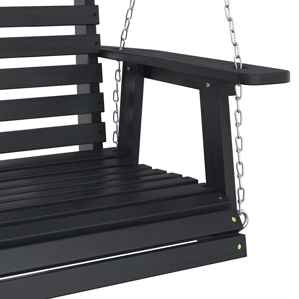 Garten-Hängestuhl mit Metallketten Braun Massivholz Tanne