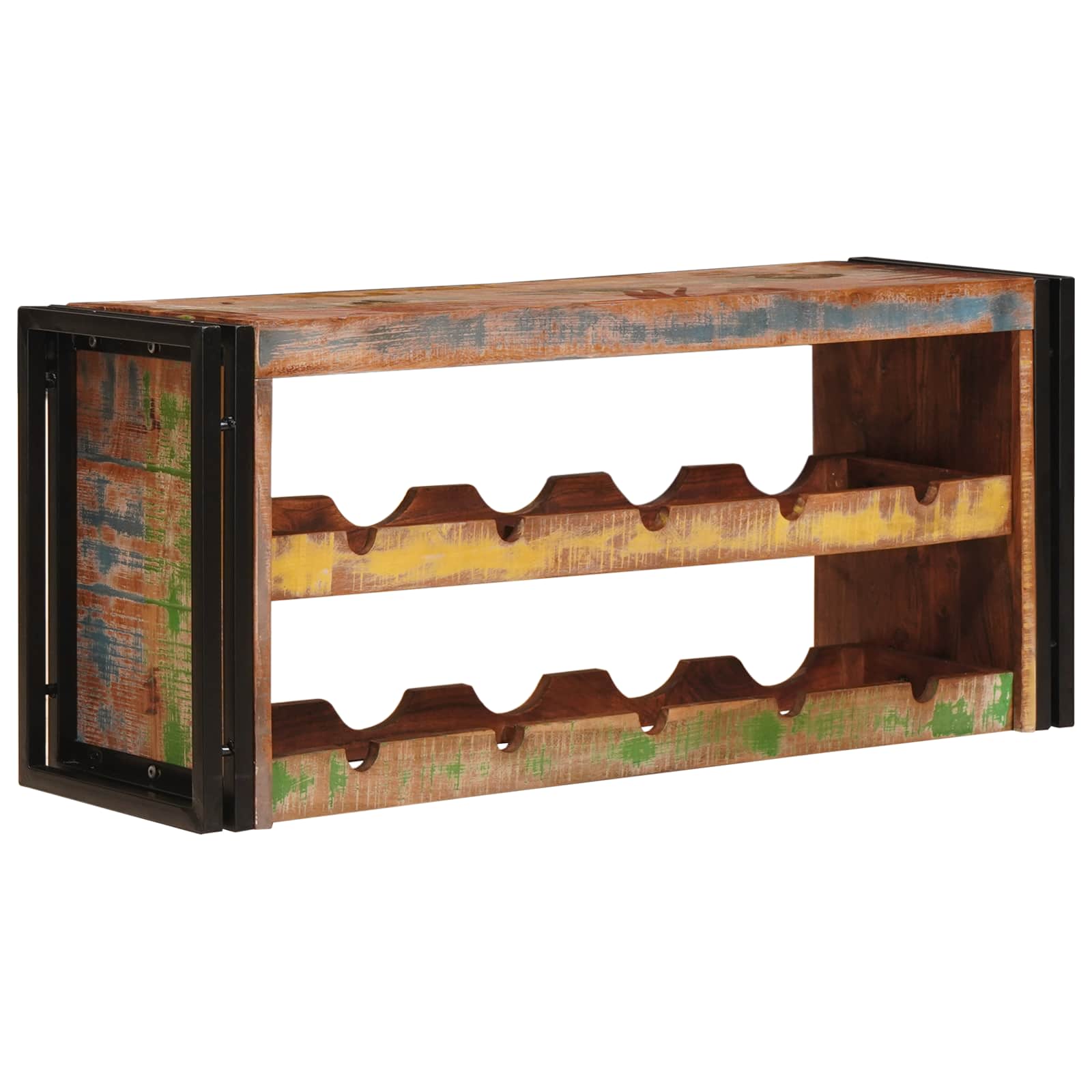 Weinregal Braun 60 x 45 x 33 cm Massives grobes Mangoholz