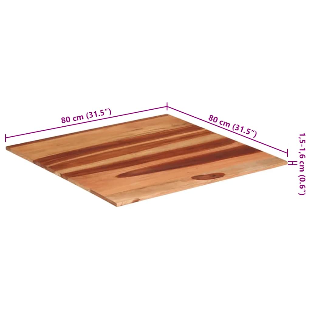 Tischplatte Massivholz Akazie 15-16 mm 60x80 cm