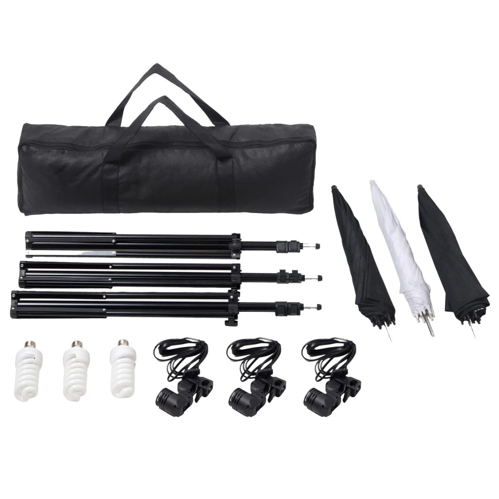 Fotostudio-Set mit Lampen-Set und Hintergrund