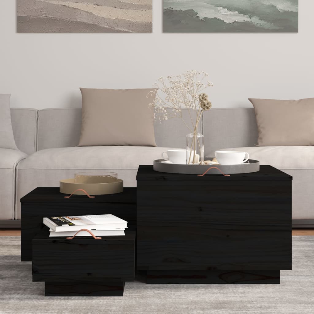 Aufbewahrungsboxen mit Deckeln 3 Stk. Weiß Massivholz Kiefer