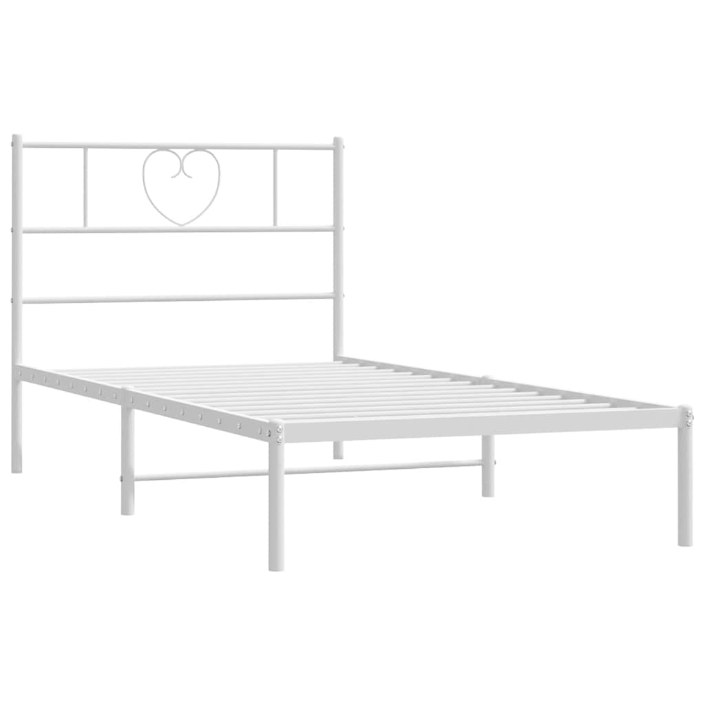 Bettgestell mit Kopfteil Metall Schwarz 100x190 cm