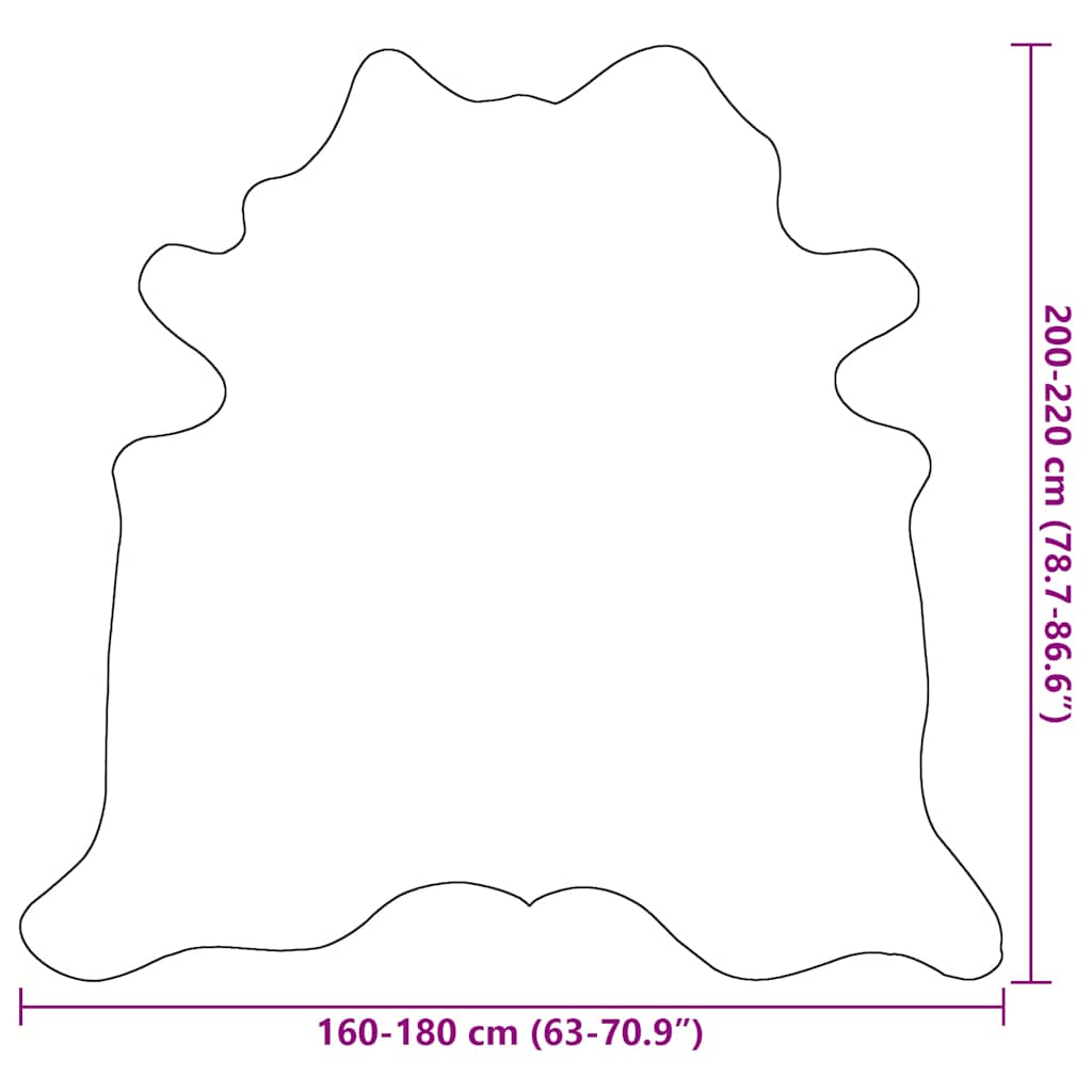 Teppich Echtes Rindsleder Schwarz 150x170 cm