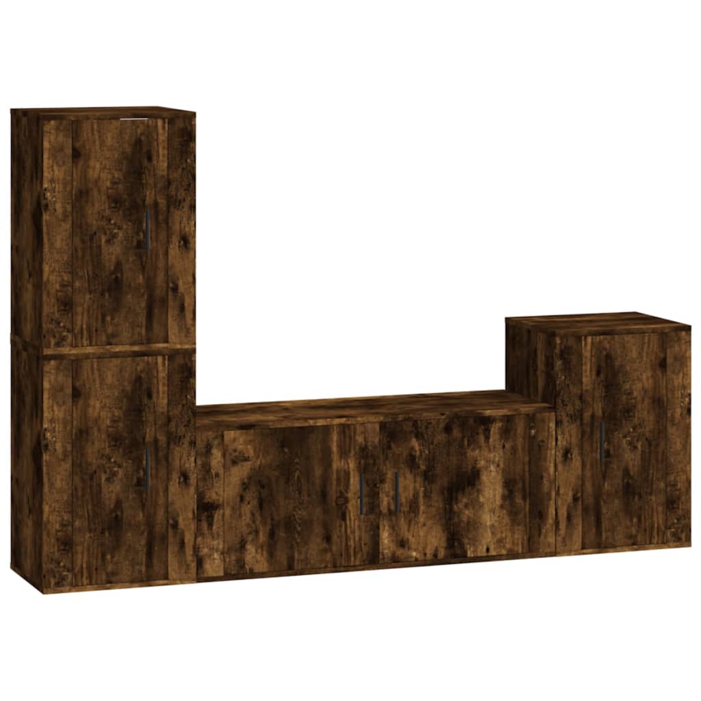 4-tlg. TV-Schrank-Set Weiß Holzwerkstoff