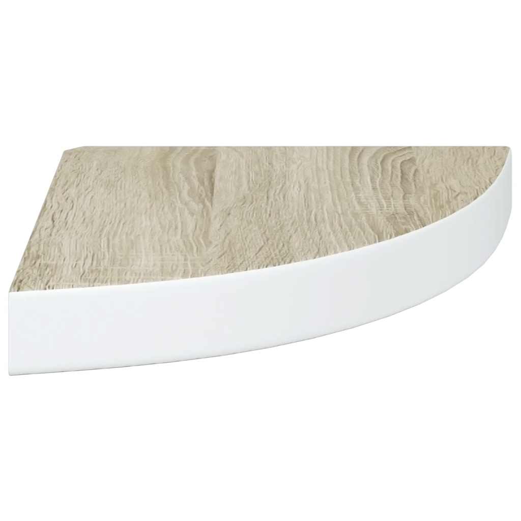 Schwebende Eckregale 2 Stk. Hochglanz-Weiß 25x25x3,8 cm MDF