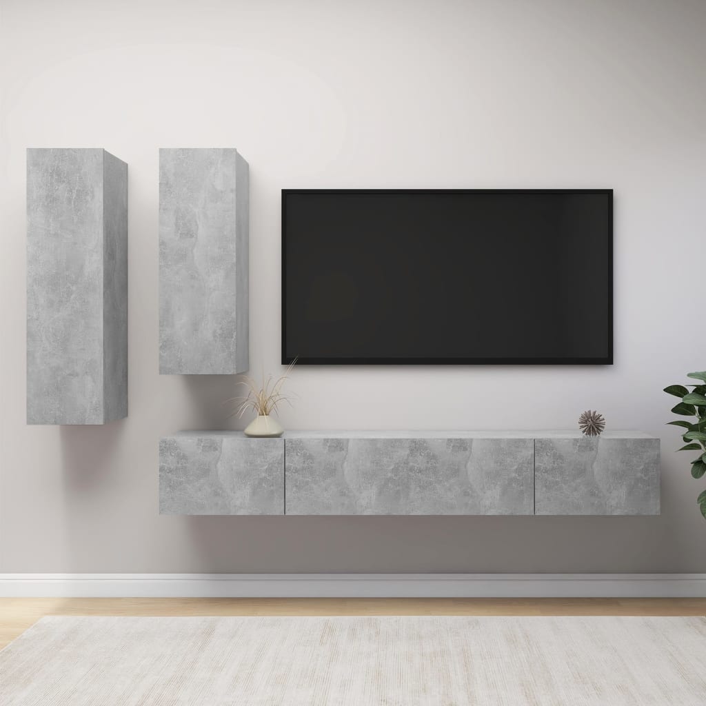 4-tlg. TV-Schrank-Set Weiß Holzwerkstoff