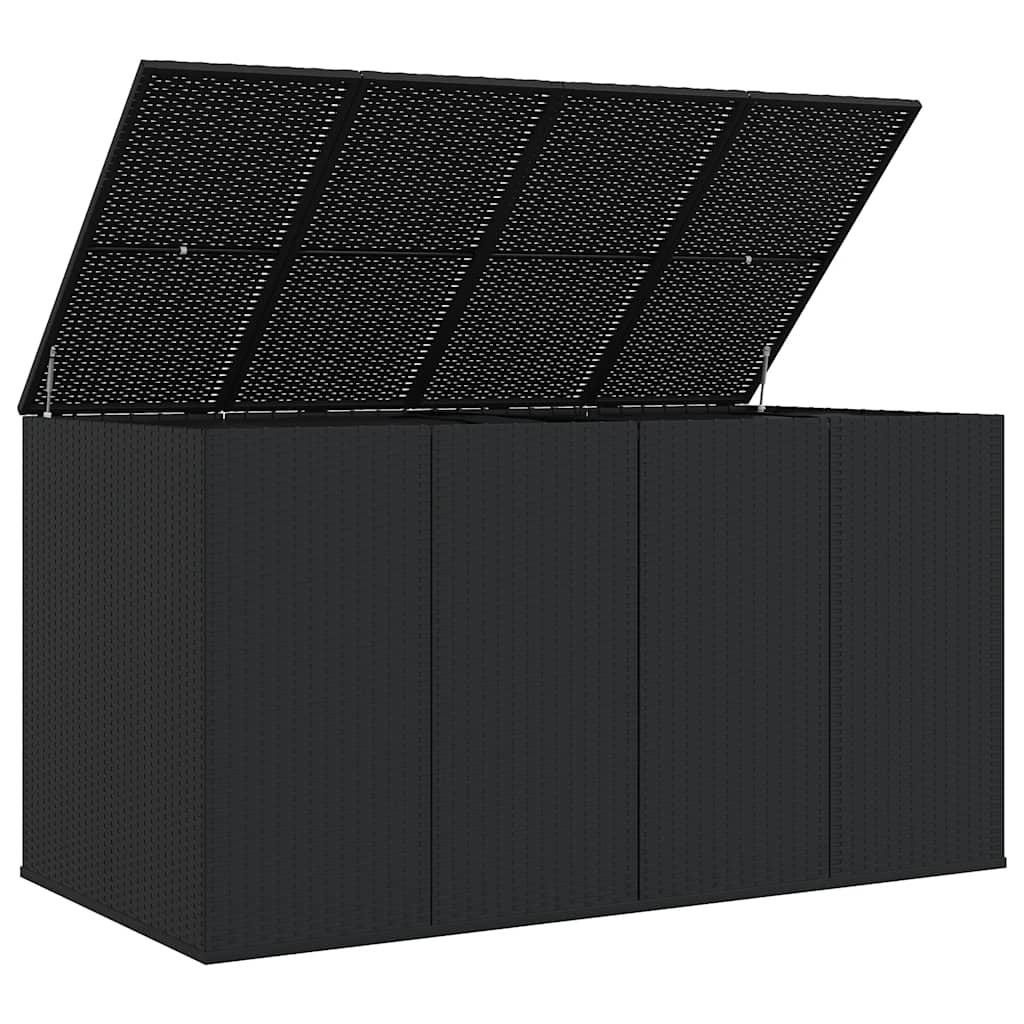 Garten-Kissenbox PE Rattan 100x49x103,5 cm Schwarz
