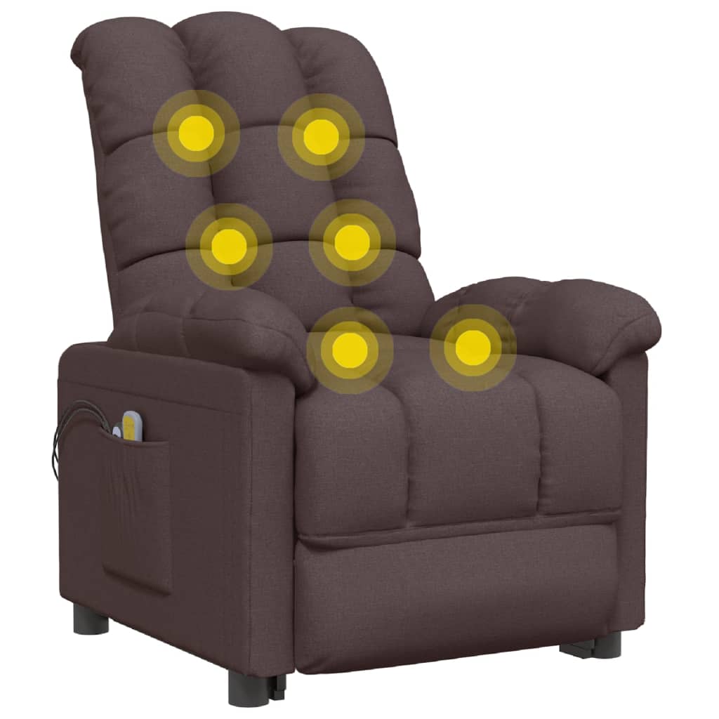 Massagesessel Elektrisch Dunkelgrau Stoff
