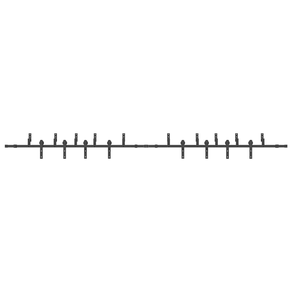 Schiebetürbeschlag-Set 152,5 cm Stahl Schwarz