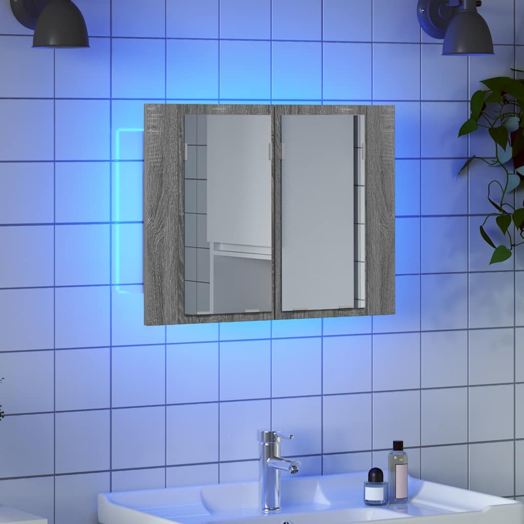 LED-Bad-Spiegelschrank Weiß 60x12x45 cm Acryl