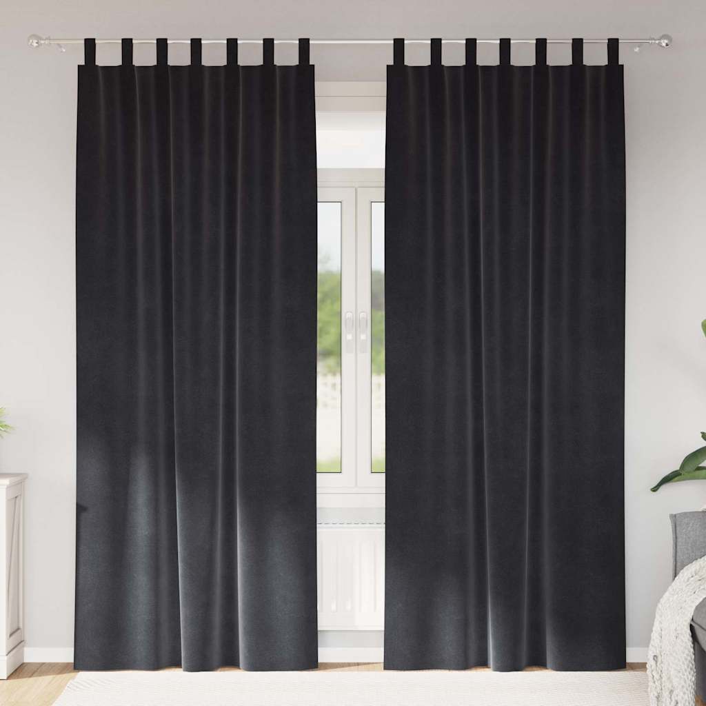 Verdunkelungsvorhänge 2 pcs Schwarz 140 x 140 cm Samt