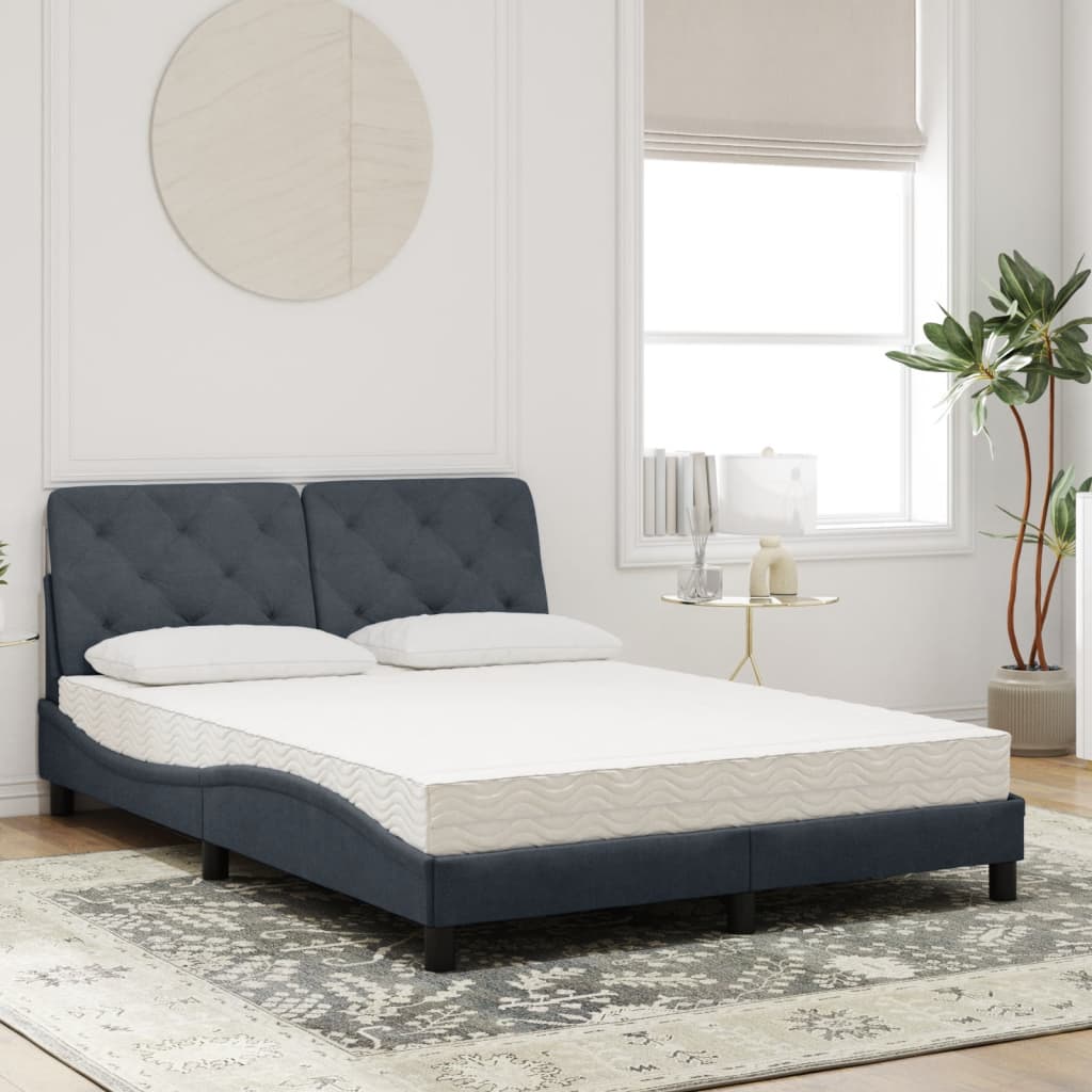 Bett mit Matratze Hellgrau 80x200 cm Samt