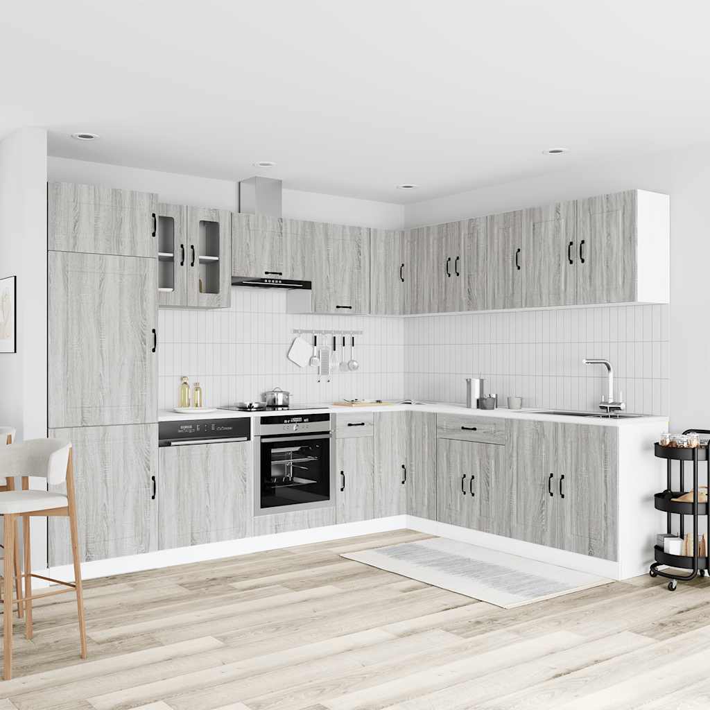 14-tlg. Küchenschrank-Set Kalmar Weiß Holzwerkstoff