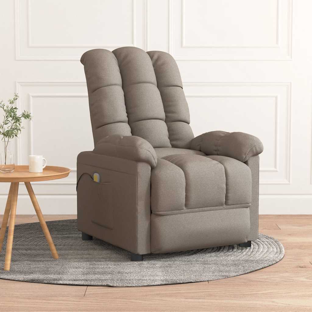 Massagesessel Hellgrau Stoff