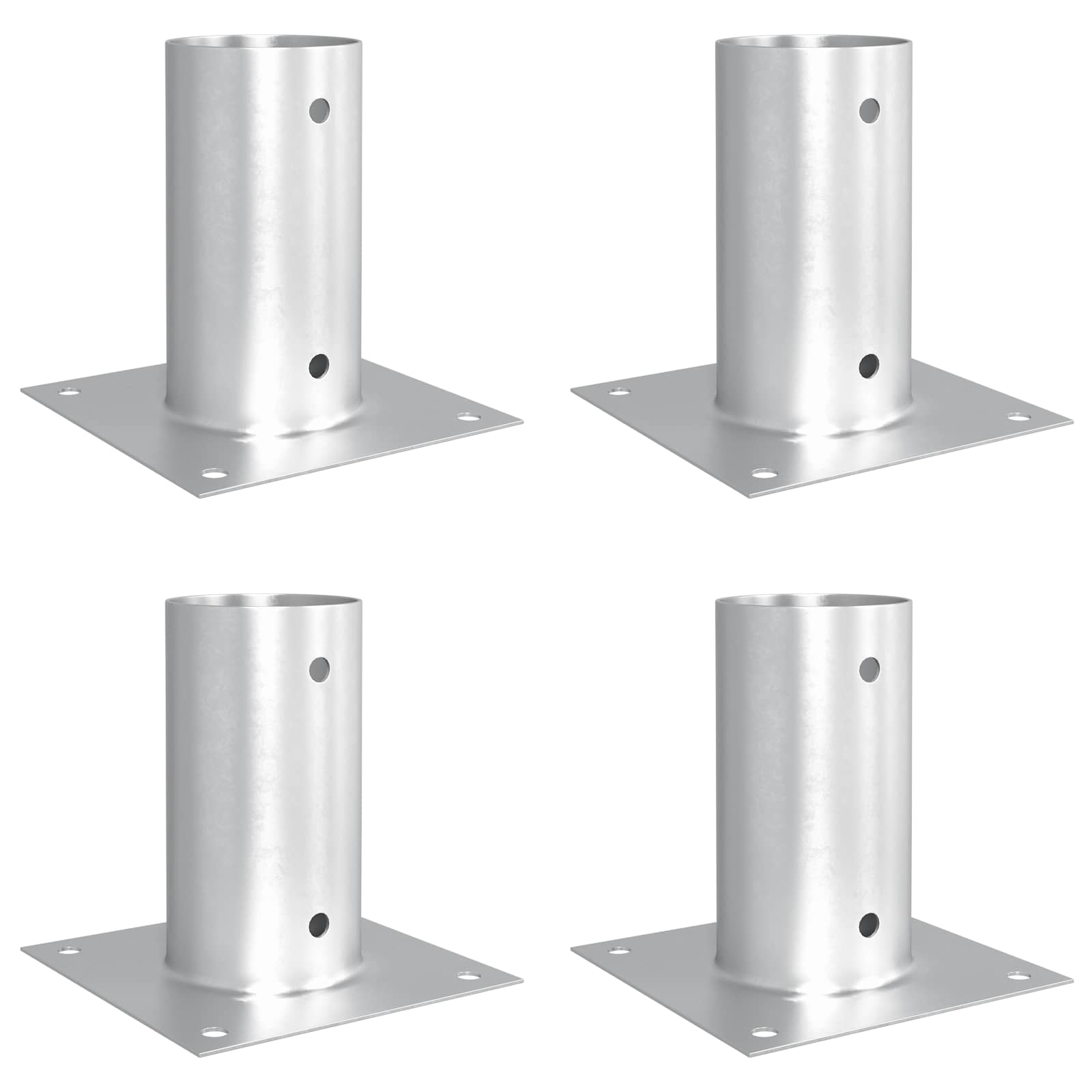 runder Bodenanker 4 pcs Silber 15 x 15 x 15 cm Metall