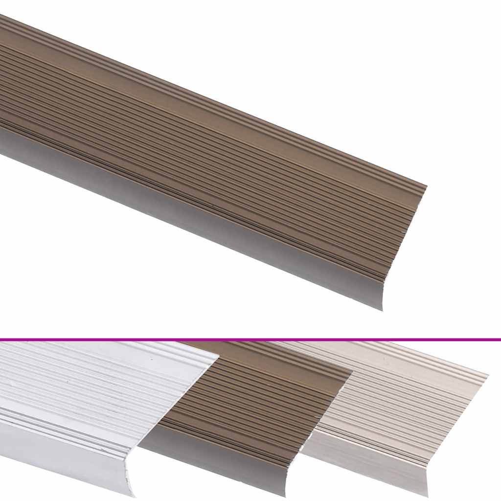 Treppenkantenprofile in L-Form 15 Stk. Aluminium 90 cm Silbern