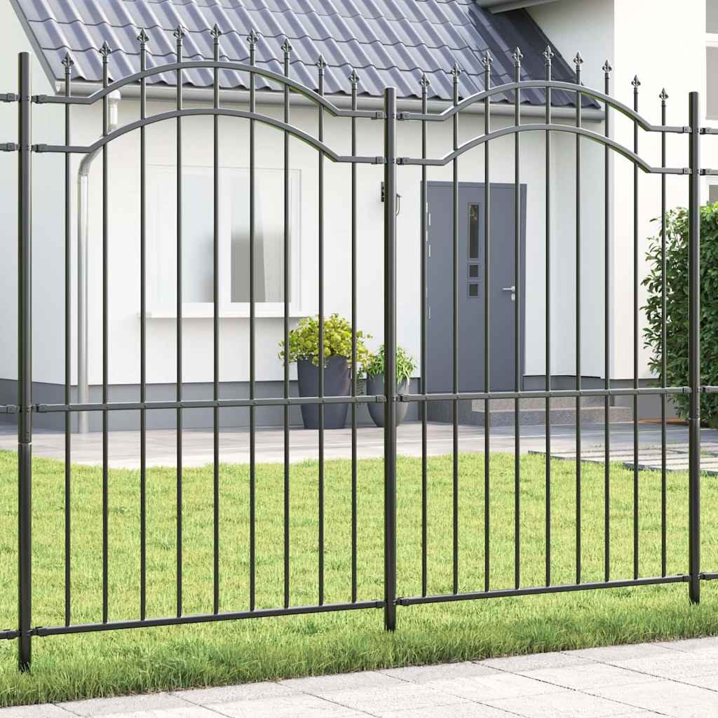 Gartenzaun Woerden mit Speerspitze Schwarz 240 x 75 cm Stahl