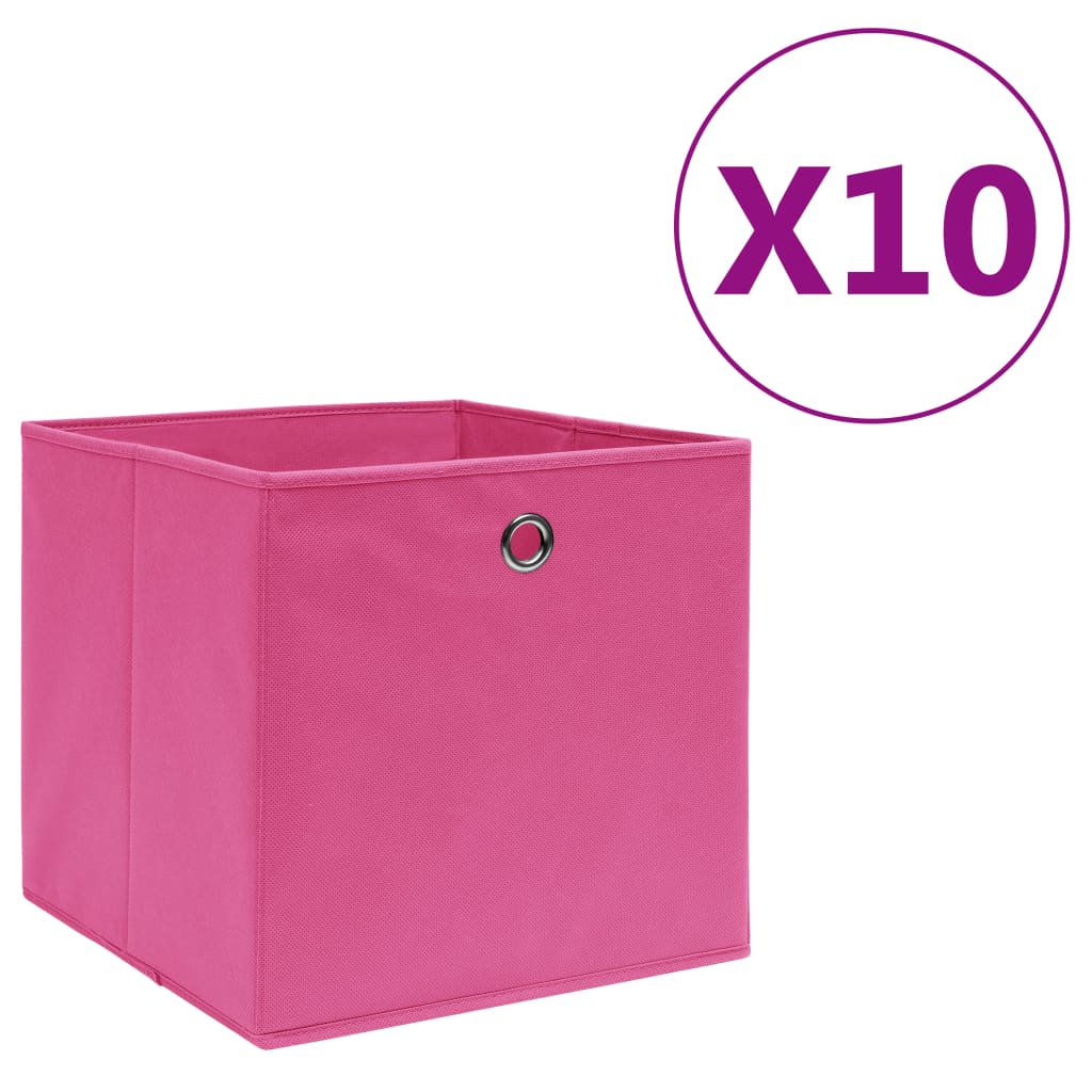 Aufbewahrungsboxen mit Deckeln 10 Stk. 28x28x28 cm Schwarz