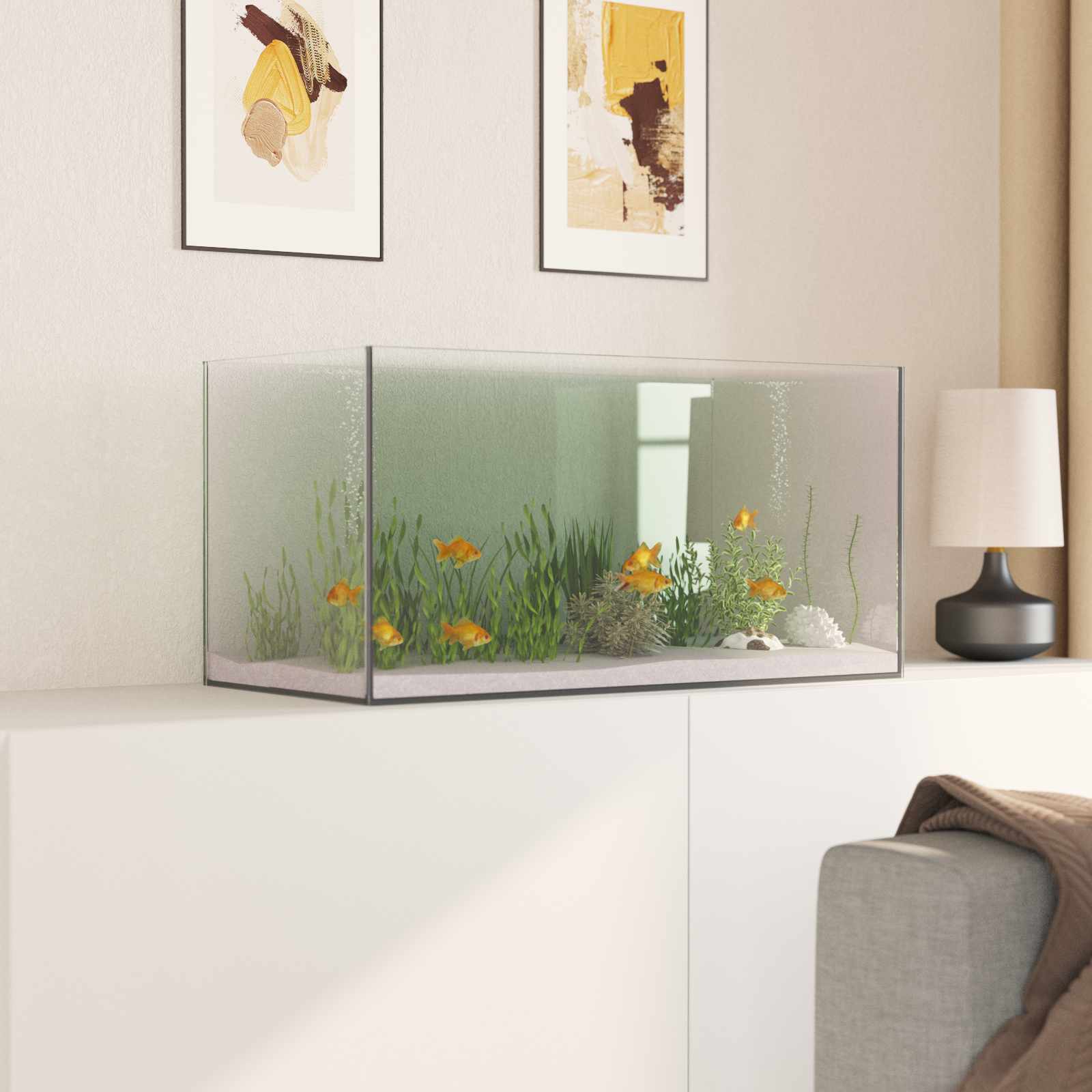 Aquarium mit Speicher Transparent 30 x 20 x 20 cm Glas