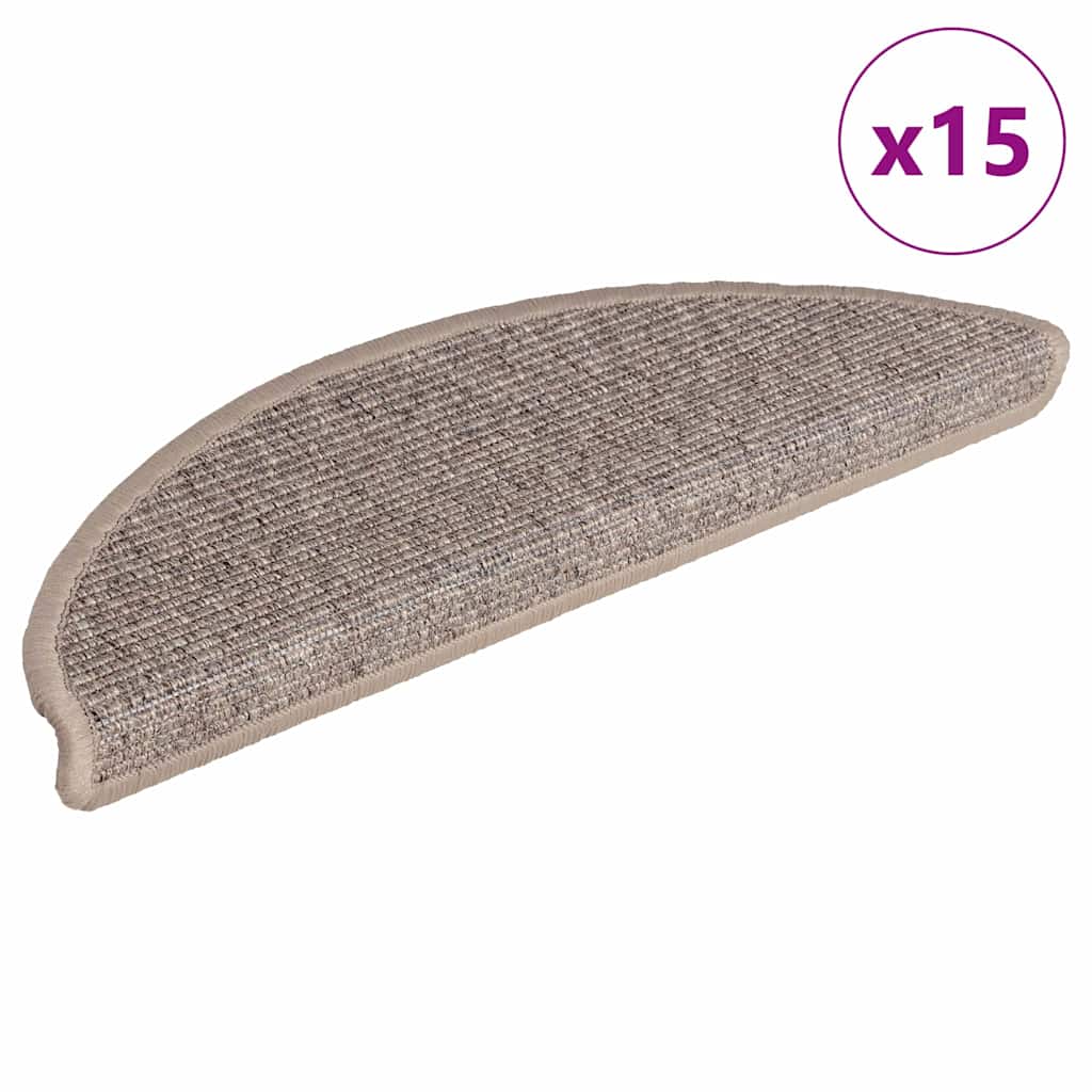 Stufenmatten 15 Stk. 56x17x3 cm Beige und Grau Halbrund