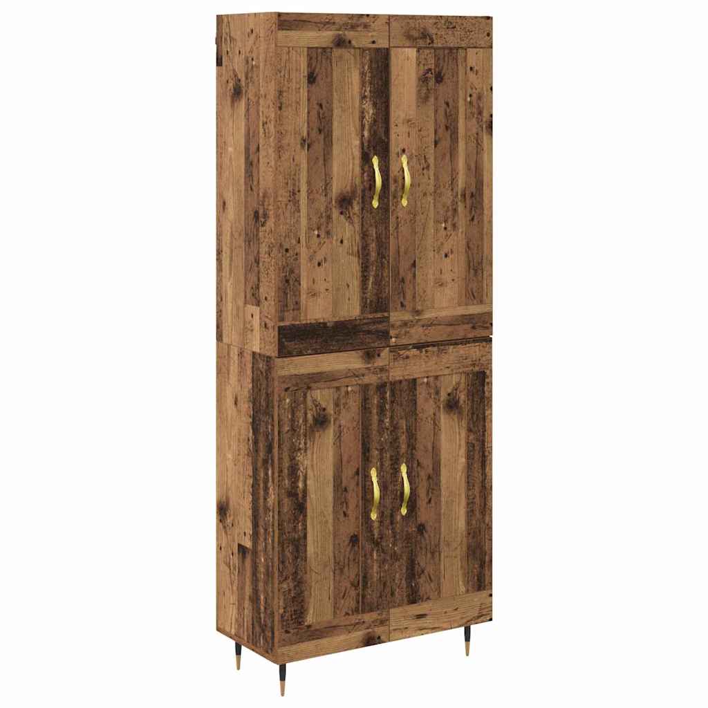 Highboard Betongrau 69,5x34x180 cm Holzwerkstoff