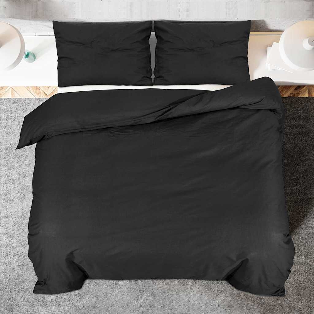 Bettwäsche-Set Anthrazit 140x200 cm Leichte Mikrofaser