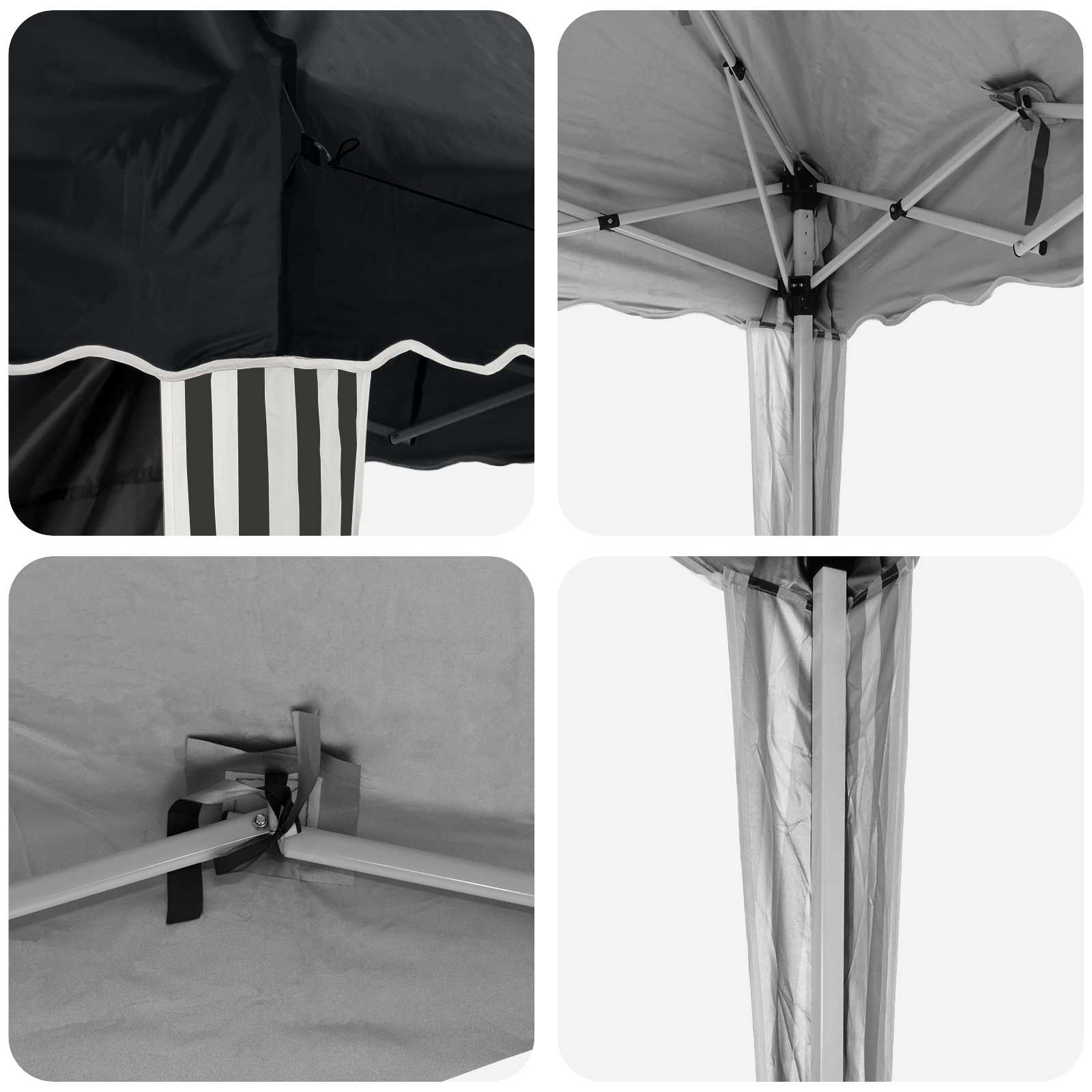 Pop-up Partyzelt 288 x 288 x 245 cm Creme Oxford-Stoff