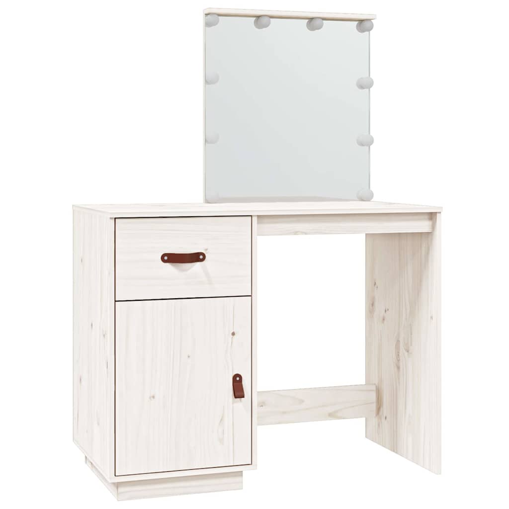 Schminktisch mit LED 95x50x133,5 cm Massivholz Kiefer