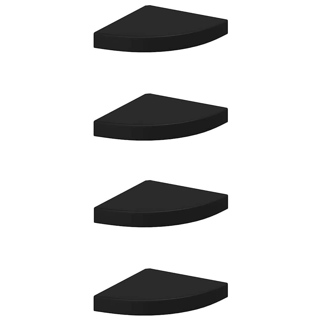 Schwebende Eckregale 2 Stk. Hochglanz-Weiß 25x25x3,8 cm MDF