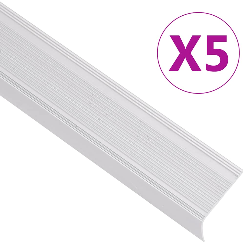 Treppenkantenprofile in L-Form 15 Stk. Aluminium 90 cm Silbern