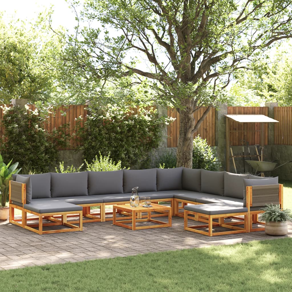 6-tlg. Gartensofa-Set mit Kissen Holz Akazie & Seil