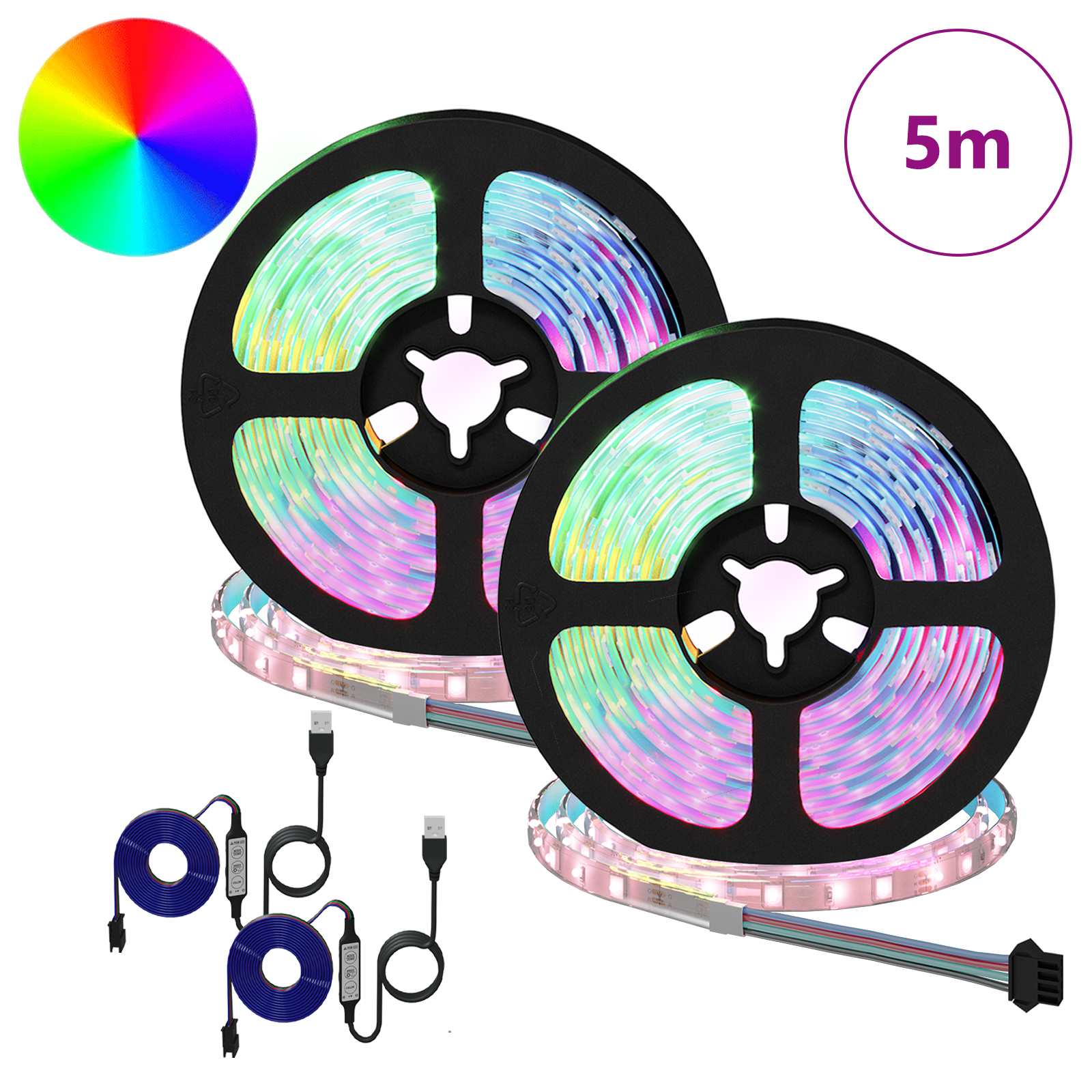 LED Streifen 2 pcs Schwarz und Transparent 3000 mm