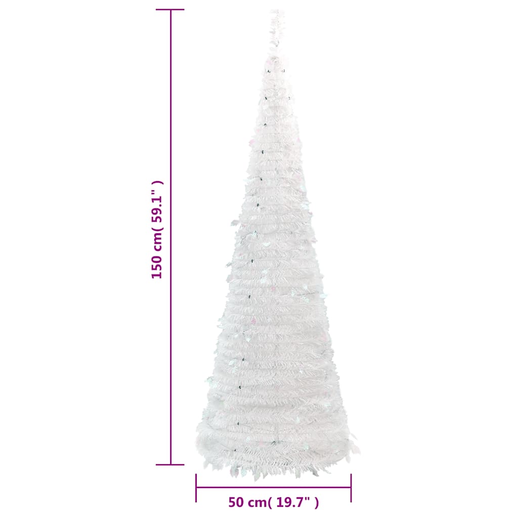Pop-Up-Weihnachtsbaum Künstlich 50 LEDs Weiß 120 cm