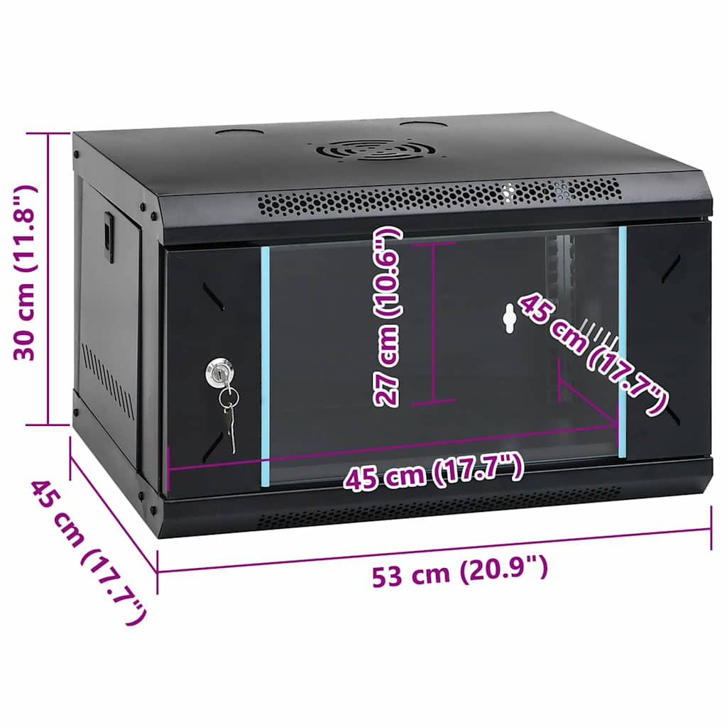 Netzwerkschrank mit Speicher Grau 60 x 45 x 28 cm Stahl