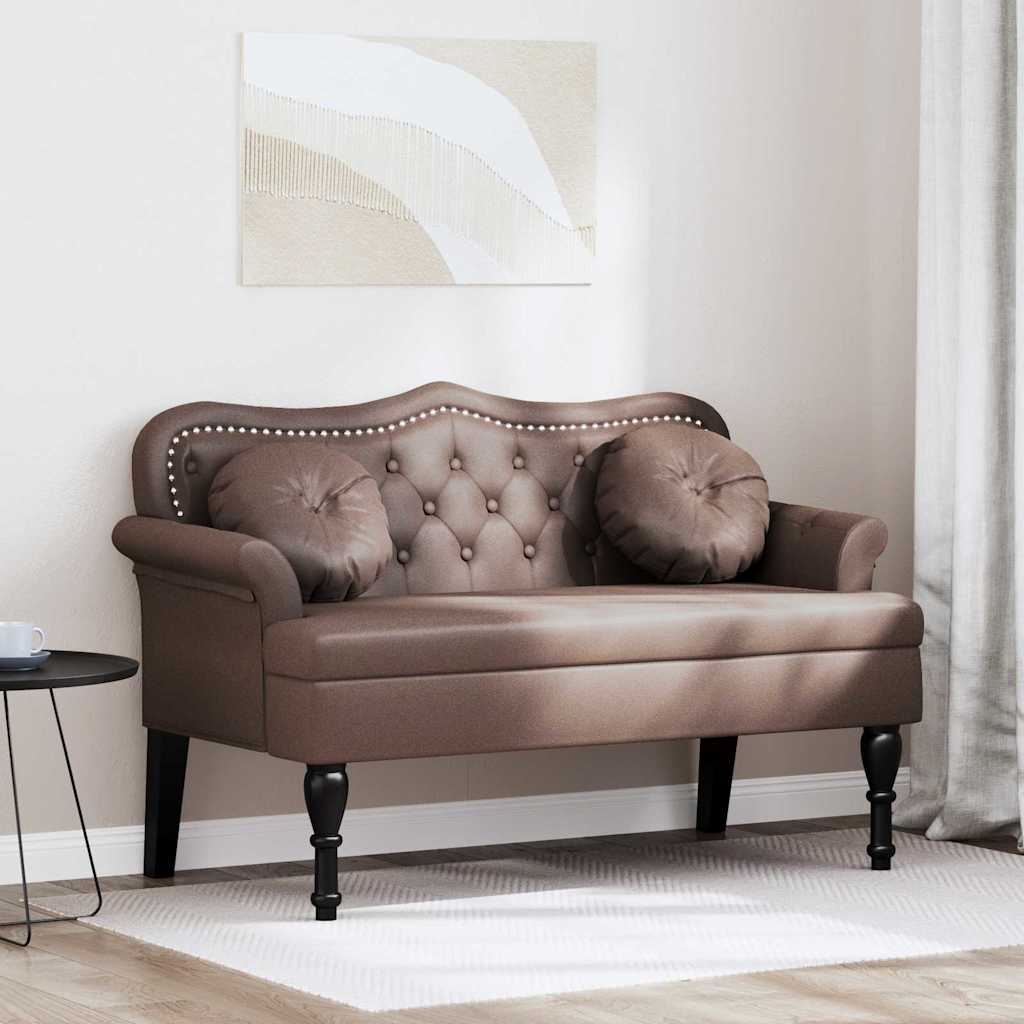 Chesterfield Bank Creme 120,5 x 65 x 75 cm Kunstleder
