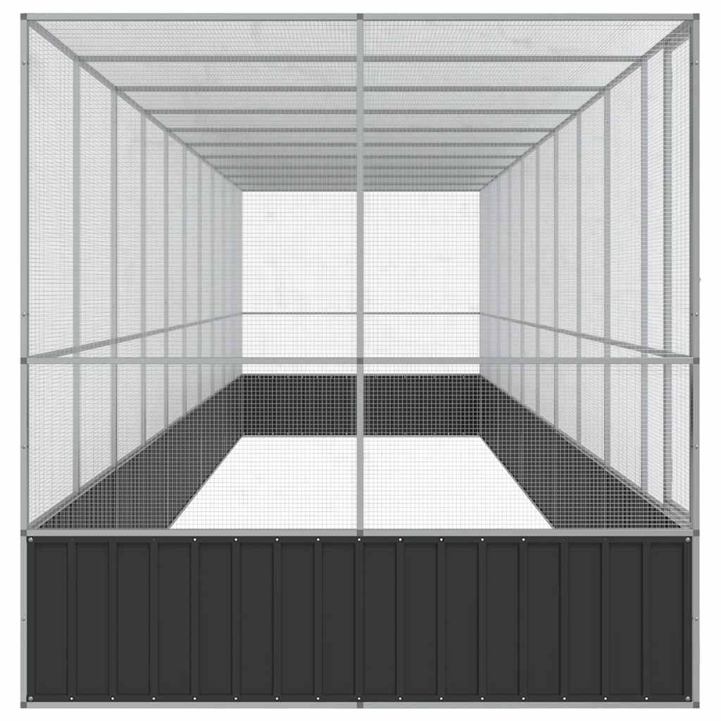 Voliere Silbern 210,5x107x212 cm Stahl