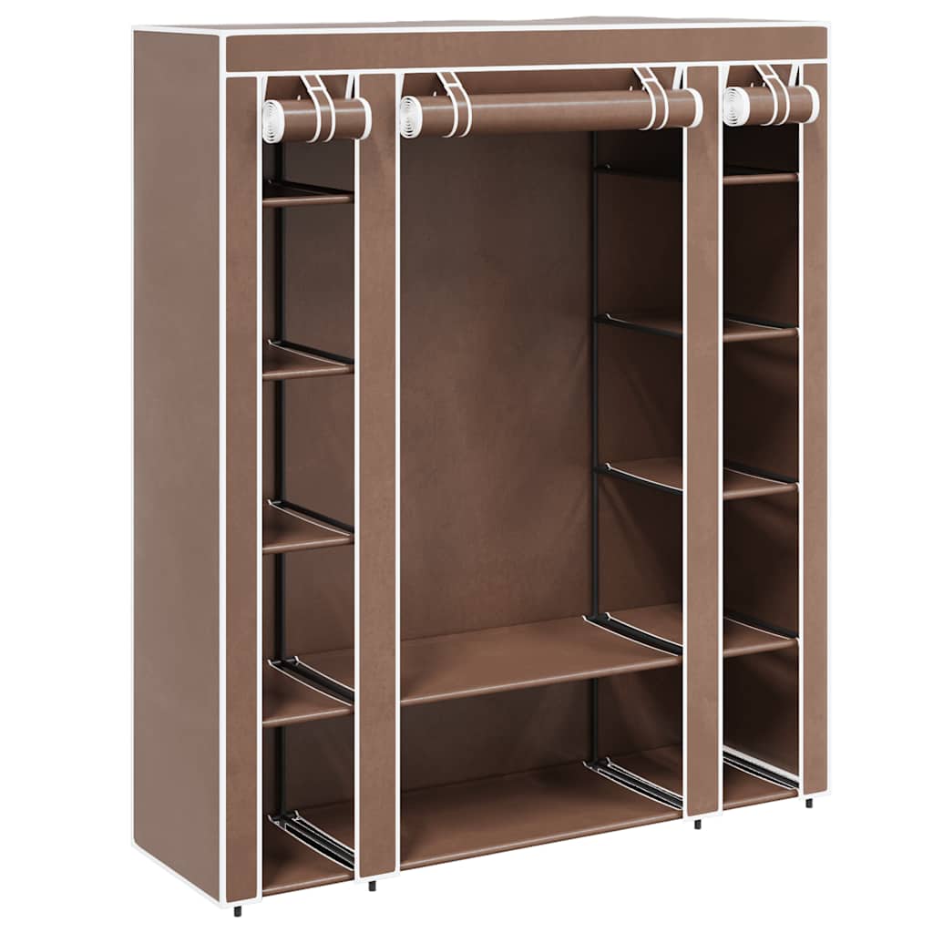 Stoffschrank mit Fächern Kleiderstangen 45×150×176 cm Schwarz
