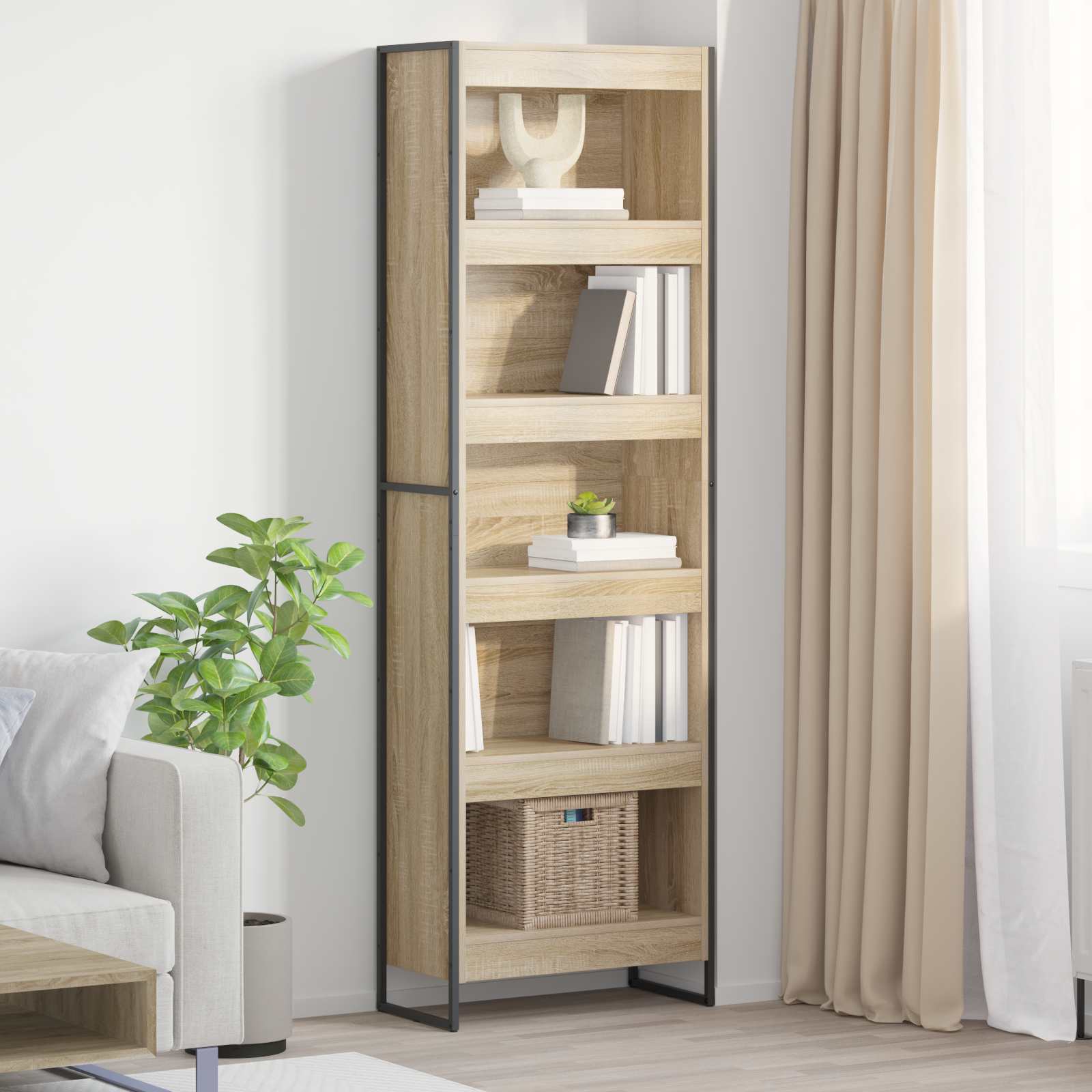 Bücherregal 2 pcs Schwarz Eichen-Optik 60 x 30 x 189,5 cm