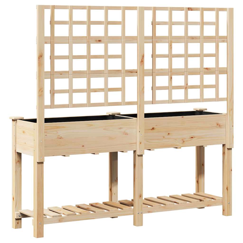 Garten-Pflanzgefäß Beige 71 x 38 x 152 cm Massivholz aus Fichte