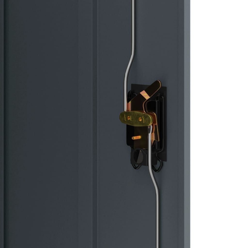 Aktenschrank mit 2 Türen Grau 90 cm Stahl