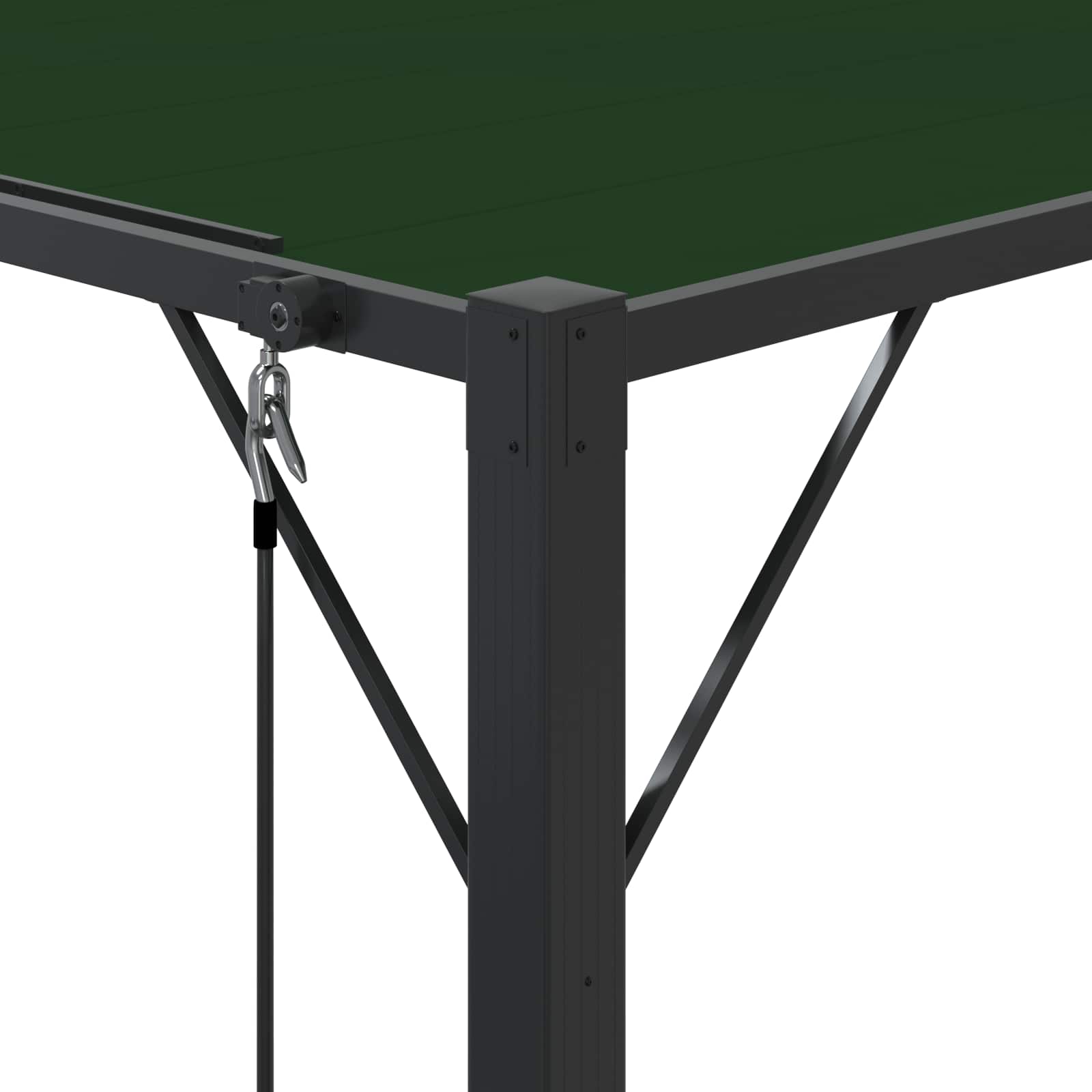 Pergola mit Lamellendach 3x3 m Creme Stoff und Aluminium