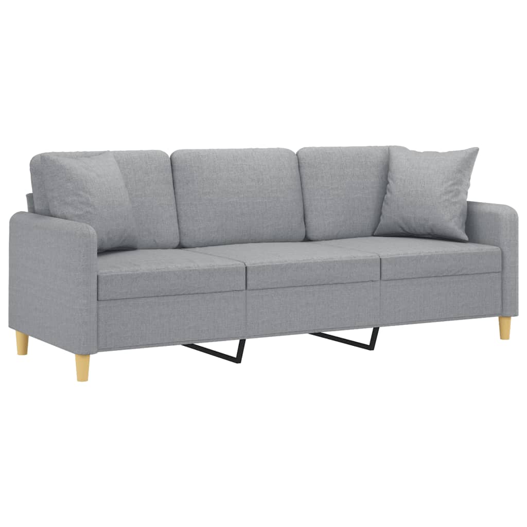 2-Sitzer-Sofa mit Zierkissen Braun 120 cm Stoff
