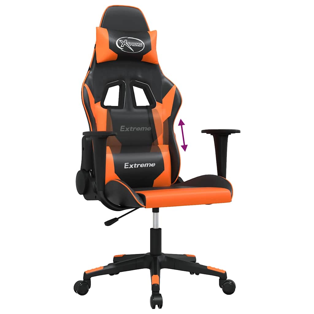 Gaming-Stuhl mit Massagefunktion Schwarz und Blau Kunstleder