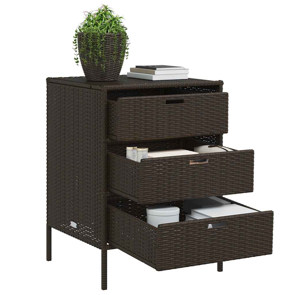 Gartenschrank Schwarz 55x59x80 cm Poly Rattan